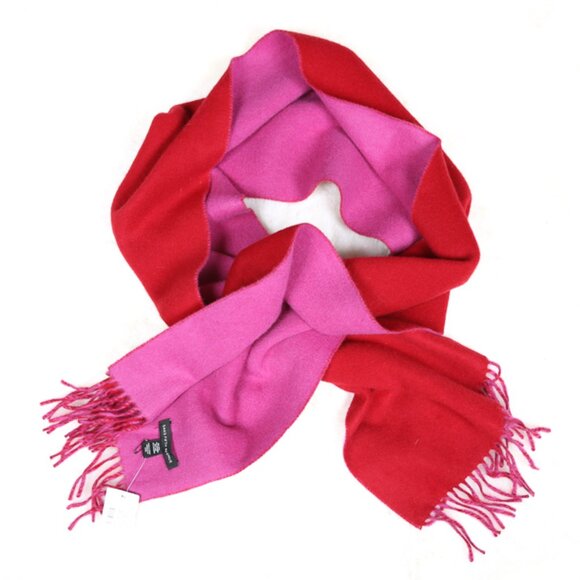 SAKS FIFTH AVENUE Fringed Cashmere/Wool Blend Wrap Around Scarf - Picture 4 of 7